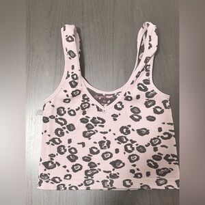 Leopard Print Pink Crop Top